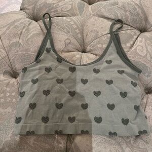 Urban Outfitters Olive Heart Crop Top